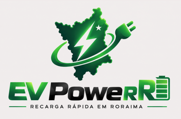 EV PoweRR — recarga rápida em Roraima, com mapa de Roraima, raio e plugue elétrico
